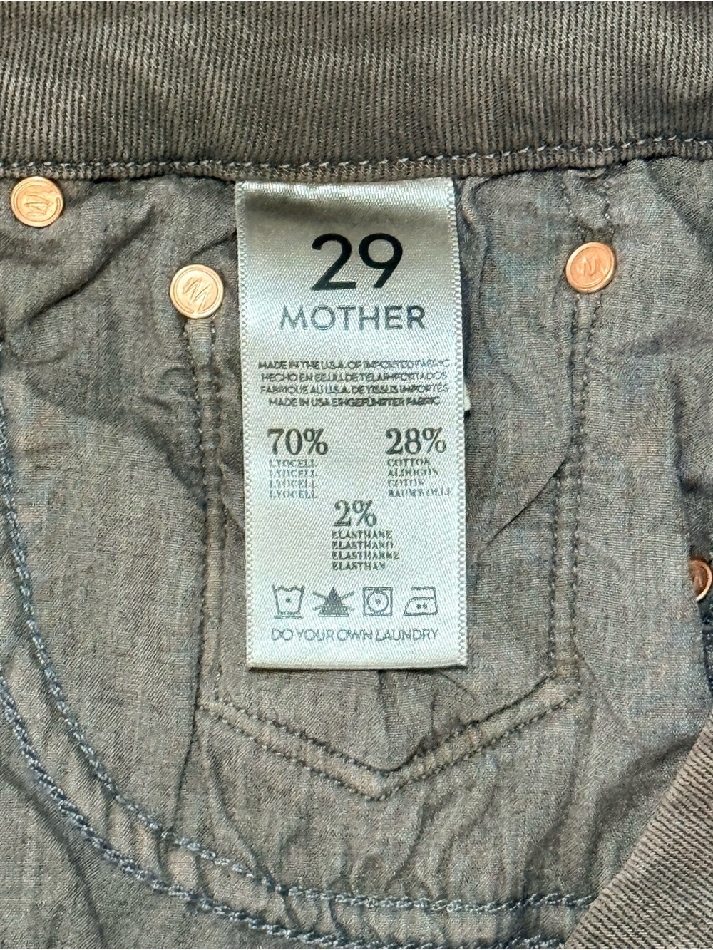 Mother The Looker Skinny Jeans Dye Clay Taupe Gray Stretch Denim Size 29 - Picture 10 of 11